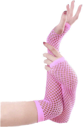 Baby Pink Fishnet Gloves